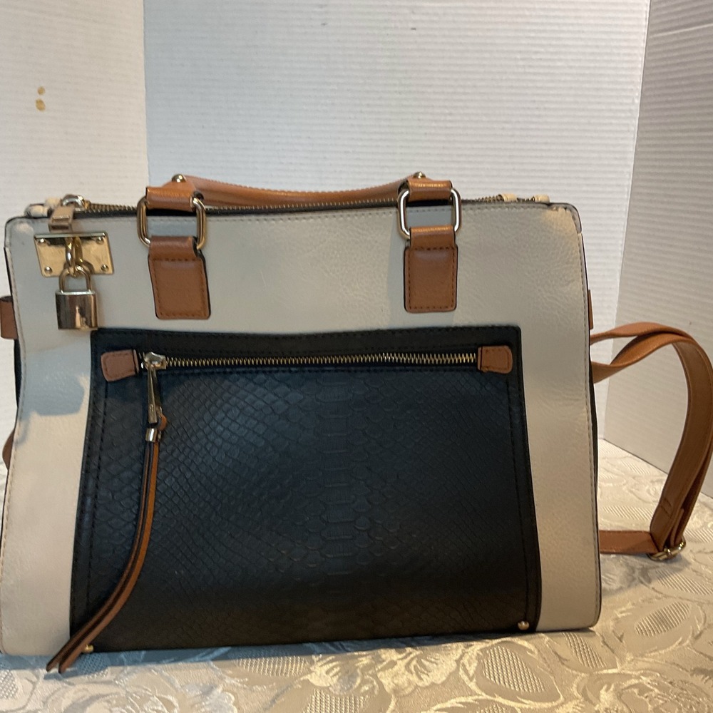 Aldo Satchel Handbag Womens OS Multicolor Good Faux Leather Snakeskin Crossbody